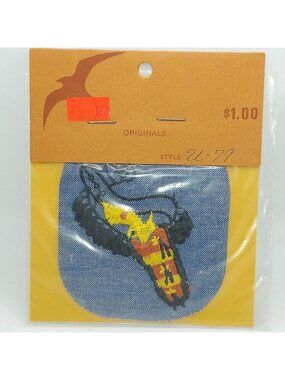 Vintage Cowboy Gun Holster Denim Patch New Old Stock NOS Western Cowboycore